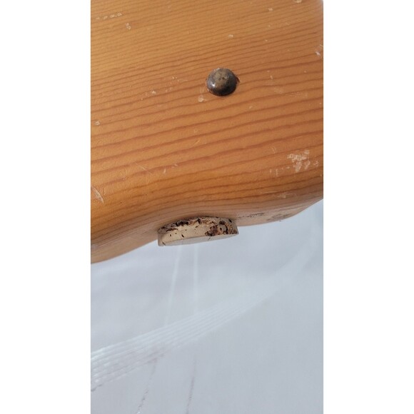 Vintage Wood Hand Carved Solid Wood Whale Piggy Bank! Original Cork! - Picture 7 of 9